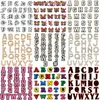 26PCS Englisch Brief Set Mode Metall Nachtleuchtende Schuh Charms Rosa Gloden Schuh Schnalle für