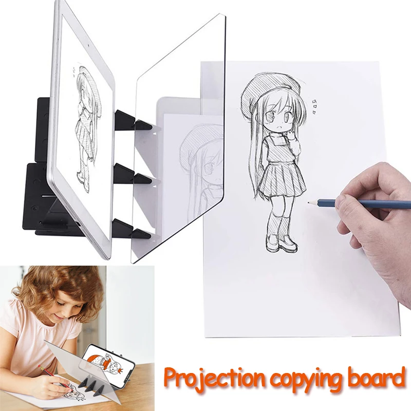 Kinder Projektion Zeichnung Kopie Bord Projektor Malerei Tracing Bord Skizze Spiegelnde Reflexion Dimmen Halterung Montessori Spielzeug Image