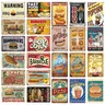 Zinn Zeichen Hamburger Pommes Frites Hotdogs Fastfood Retro Vintage Plakette Metallplatte Metall