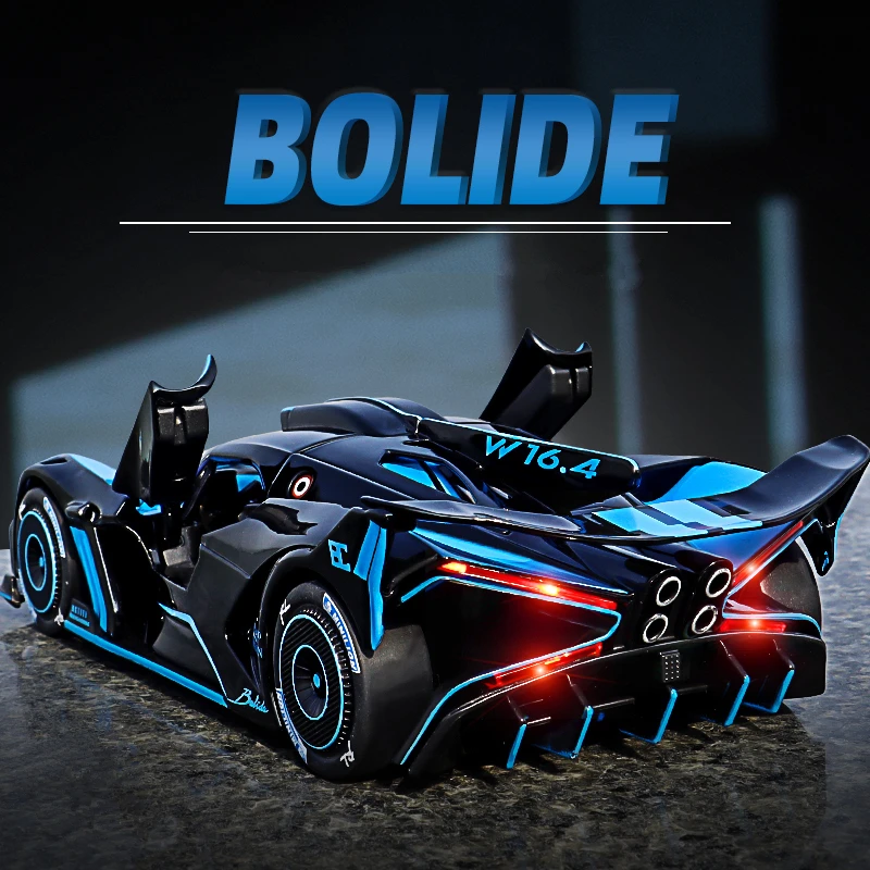 1:24 Bugatti Bolide Legierung Sport Auto Modell Gießt Druck & Spielzeug Fahrzeuge Metall Konzept Auto Modell Simulation Sound Licht Kinder Spielzeug geschenk