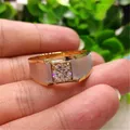 18 Karat Gelbgold 1 Karat Diamantring für Männer feine Anillos de Bizuteria Quadrat 18 Karat Gold