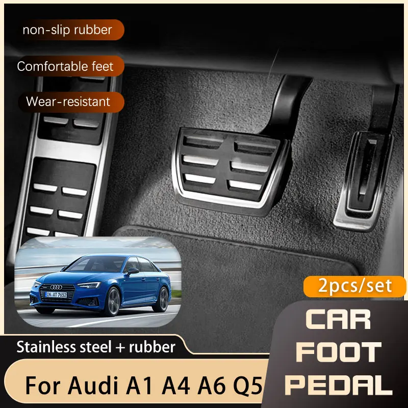 Gas Kraftstoff Fußstütze Pedale Fit Für Audi A1 A4 A6 Q5 8XGB B6 B8 C6 C7 C8 8R 80A Gaspedal Bremse Kein Bohren Pedal Abdeckung Pads Auto Image
