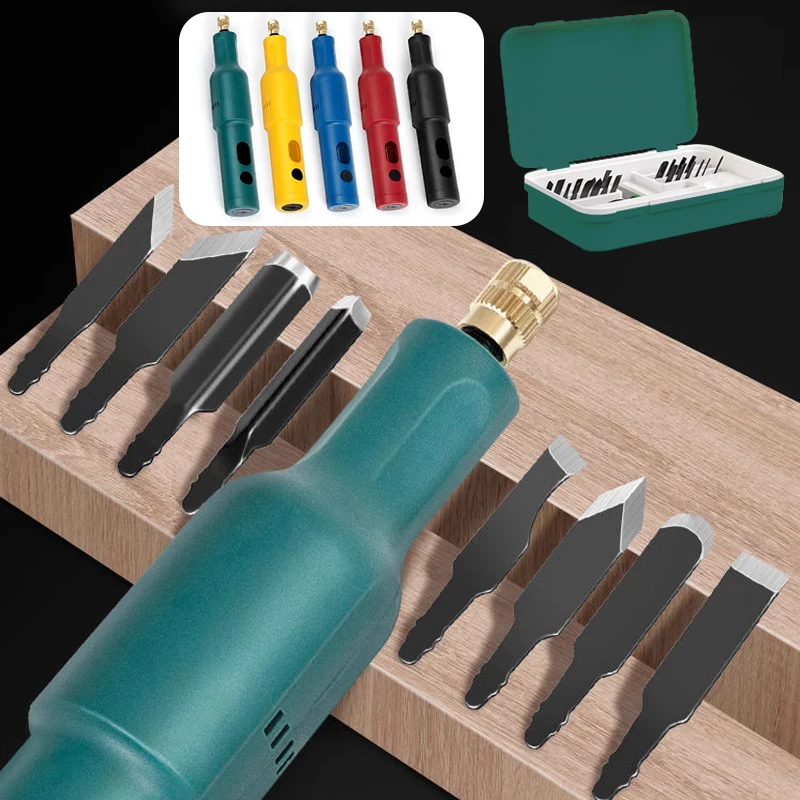 40W USB Schnurlose Elektrische Carving Messer Werkzeug Holzbearbeitung Wurzel Skulptur Carpenter Meißel Holz Lithium Elektrische Meißel Set Image