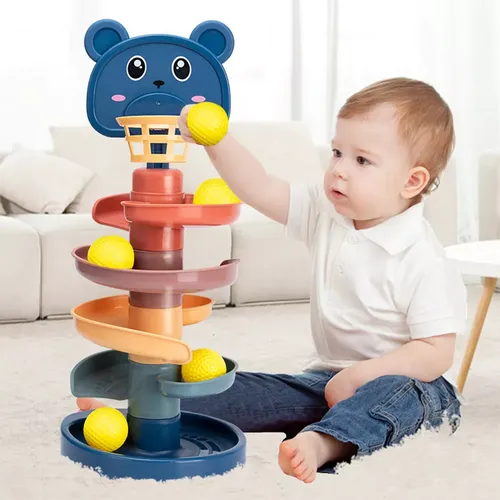 Babys pielzeug Rolling Ball Pile Tower frühes Lernspiel zeug für Babys rotierende Spur pädagogisches