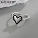 Anenjery Y2k Liebe Herz Ringe für Frauen neue Mode Thai Silber Ring trend ige Schmuck Geschenke