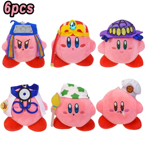 6 stücke Anime Star Kirbyed Plüschtiere weiche Stofftier puppe flauschige rosa Plüsch puppe Kissen
