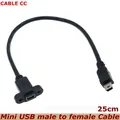 Mini USB USB 2 0 Stecker auf Mini USB 2 0 Buchse Verlängerung Kabel Pitch 17 5mm Mit Schrauben Panel