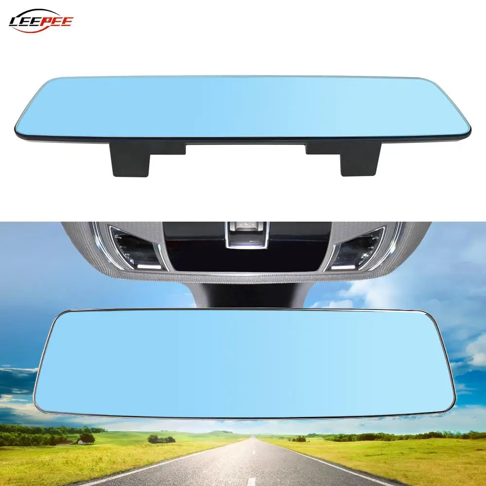 Blauer rahmenloser Auto-Rückspiegel für Kinder, blendfrei, Weitwinkel, 2,5D, Vollbild, Micro-Curve-Glas, Autozubehör, Innenraum Image