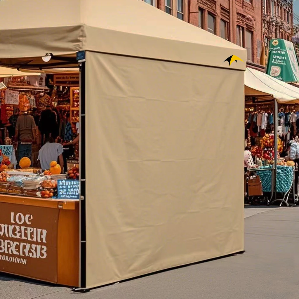 Baldachin Sonnenwand Seitenwand Pavillons Zelt wasserdicht für 10 x10ft Pop-up gerade Bein Pavillons im Freien 1 Stück Seitenwand nur Khaki Image