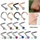 1pc chirurgischen Stahl Opal Nase Knochen ring Kristall Herz Stern runde obere Schraube Nase