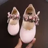 Kinder-Flats, Spitze, große Blume, Prinzessin, Party-Performance-Schuhe, große Studentin,