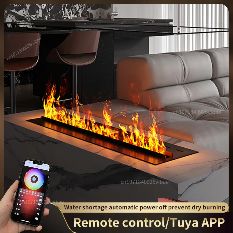 3D-zerstäubter Kamin-App, bunte Dampfflamme, umweltfreundlich, dekorativer Wasserdampfnebel für den Innenbereich, intelligenter elektrischer Kamin Image