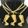 Halskette Afrikanische Alte Ägyptische Königin Nofretete Anhänger Für Frauen Hip Hop Männer Gold Farbe Schmuck Zubehör Große Größe