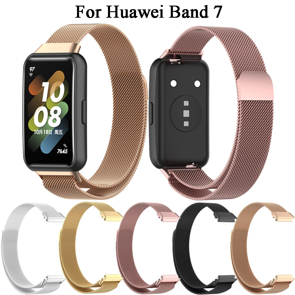Milanese Loop Uhrenarmband Ersatz Metallarmband für Huawei Band 7 Band 7 Edelstahlarmband Smart Watch Correa Zubehör Image