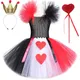 Alice rote Königin der Herzen Kostüme für Mädchen Karneval Halloween Tutu Kleid für Kinder