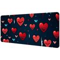 OWNTA Valentine s Day Heart EKG Pattern Rectangular Extended Desk Pad with Non-Slip Rubber Bottom Suitable for Home Office Desktop Mat Gaming Pad Gaming Mouse Pad