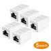 RJ45 Coupler Ethernet Extension PLUSPOE Network Connectors for Cat7/Cat6/Cat5e/Cat5 Ethernet Cable - Network Cable Coupler Female to Female (White 5 Pack)