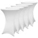 Swanew - Lot de 5 housses pour table haute pliante 105 cm blanches Ø60 cm - Blanc