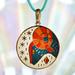'Painted 18k Gold-Plated Aries Enamel Pendant Necklace'