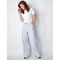 Burgs Womens Pure Cotton Cargo Wide Leg Trousers - 10 - Grey Mix, Grey Mix