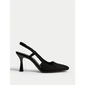 M&S Womens Stiletto Heel Slingback Shoes - 3 - Black, Black