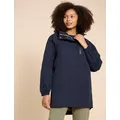 White Stuff Womens Cotton Rich Waterproof Hooded Raincoat - 6 - Navy, Navy