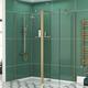 8mm 1600 x 800mm Walk In Shower Enclosure with Shower Tray + Return Panel - Brushed Brass