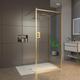 Luxor 2 Sided 1600 x 900mm Walk In Shower Enclosure with Tray & Brushed Brass Frame - 8mm Easy Clean Wet Room