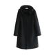 Prada Black Wool Blend Coat with Mink Fur Trim Size M