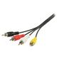 Konig Composite Video Cable 4x RCA Male - 4x RCA Male 2.00 m Black