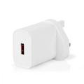 Mains USB Wall Charger Adapter USB 18w QC 3.0 Fast Quick Charge