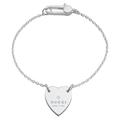 Gucci Trademark Sterling Silver Heart Bracelet - 16cm