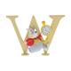 Disney W White Rabbit Ornamental Letter