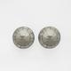 CHANEL 99A Vintage Round Coco Earrings Silver Matte