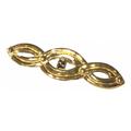 FENDI Vintage gold tone twisted design brooch pin, hat pin with FF mark