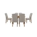 California Solid Oak Rectangular Extending Table and 6 Button Back Upholstered Chairs