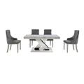 Dolce Small Dining Table and 4 Button Back Chairs - Silver