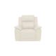 Utah Leather Power Recliner Chair with Power Headrest and Power Lumbar - White