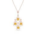 Citrine Quadruplo Milan Pendant Necklace 1.2ctw in 9ct Rose Gold