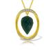 Green Sapphire & Diamond Drop Pendant Necklace in 9ct Gold