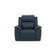 Utah Leather Power Recliner Chair with Power Headrest and Power Lumbar - Natural Milled Navy