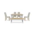 Moore Extending Dining Table with 4 Upholstered Chairs and Bench - 140-cm