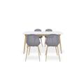 Jonah Extending Dining Table with 4 Trellis Plastic Chairs - 160-cm - Dark Grey