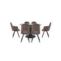 Enterprise Round Extending Table with 4 Swivel Side Chairs and 2 Swivel Arm Chairs Dining Set