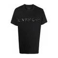 Givenchy, Tops, male, Black, S, Logo Cotton T-Shirt with Stud Detail