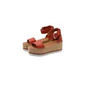 See by Chloé, Wedges, female, Orange, 4 UK, Red Glyn Sandals with Adjustable Strap and Golden Buckle