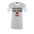 Dolce & Gabbana, Tops, female, White, 3Xs, Support Women`s Rights T-shirt