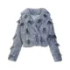 Fortini, Jackets, female, Gray, S, Short Gray Faux Fur Jacket with Snaps and Pockets