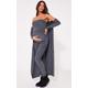 Maternity Dark Grey Towel Texture Over The Bump Jumpsuit, Grey