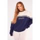 Navy Club Sport Embroidered Oversized Sweatshirt